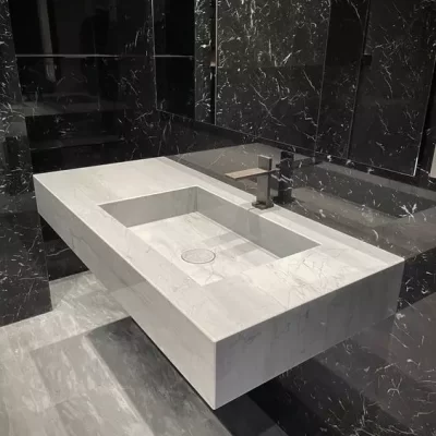 установка подвесной раковины